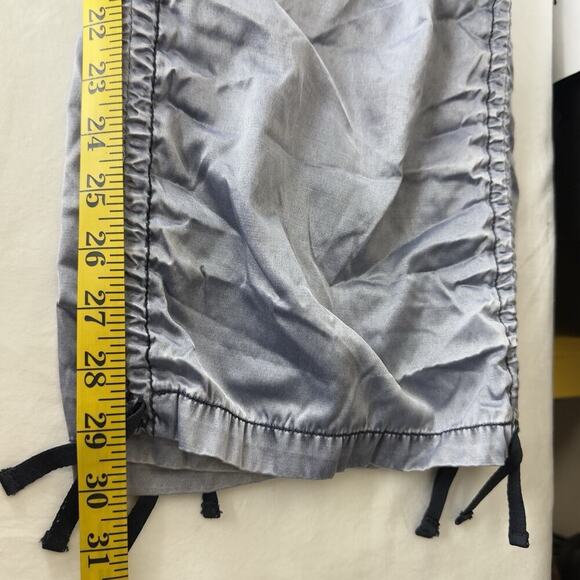 Women’s Express Satin CargoPant Size 12 Convertible Capri Adjustable Drawstring - Picture 13 of 14
